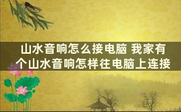 山水音响怎么接电脑 我家有个山水音响怎样往电脑上连接